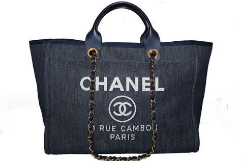 chanel tasche mittelgroß|Chanel denim shopping bags.